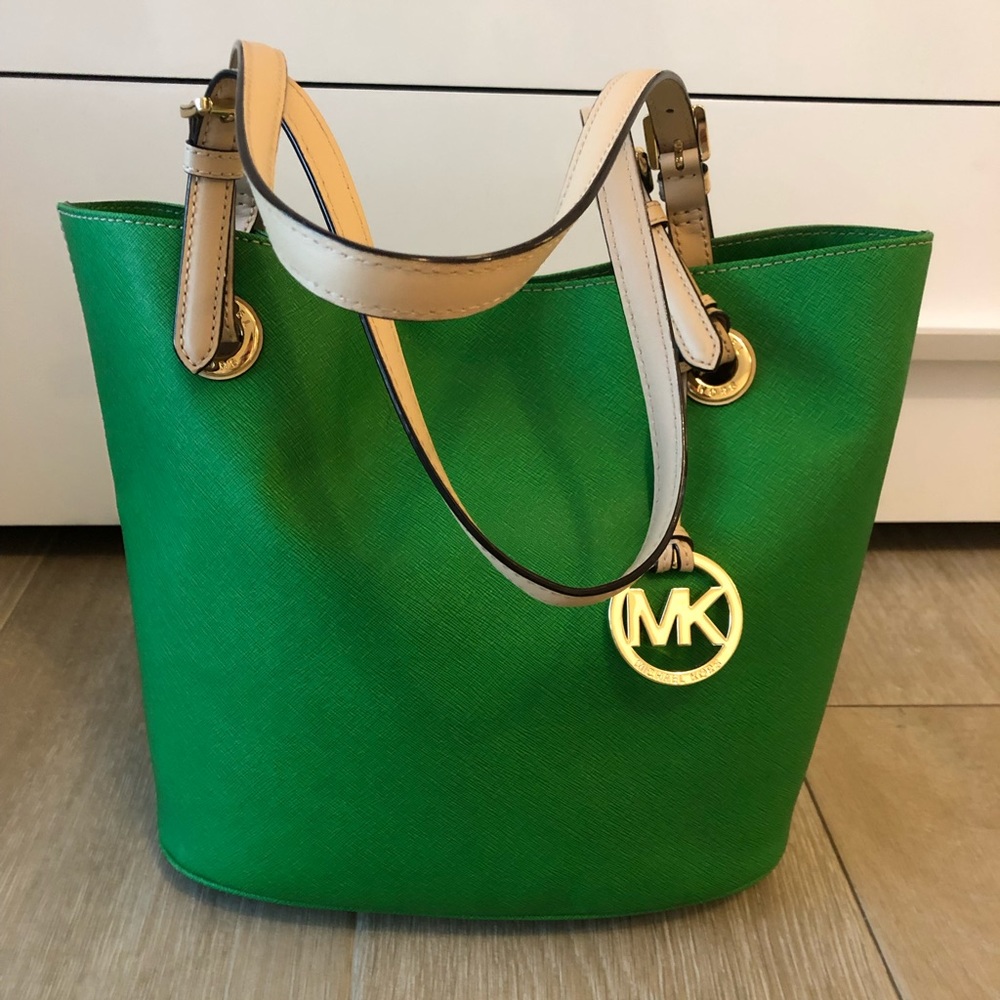 Michael Kors small green saffiano tote